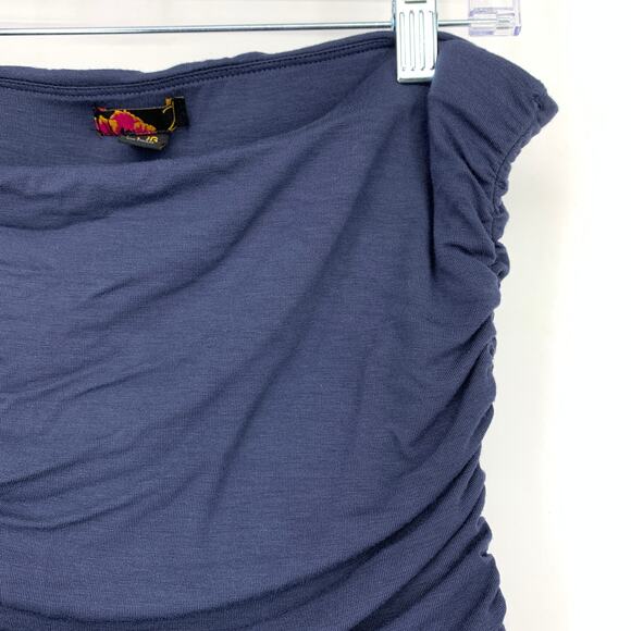 Y2K Forever 21 Jersey Knit Jumpsuit Womens Sz Large Blue Strapless Wide Leg - Picture 4 of 7